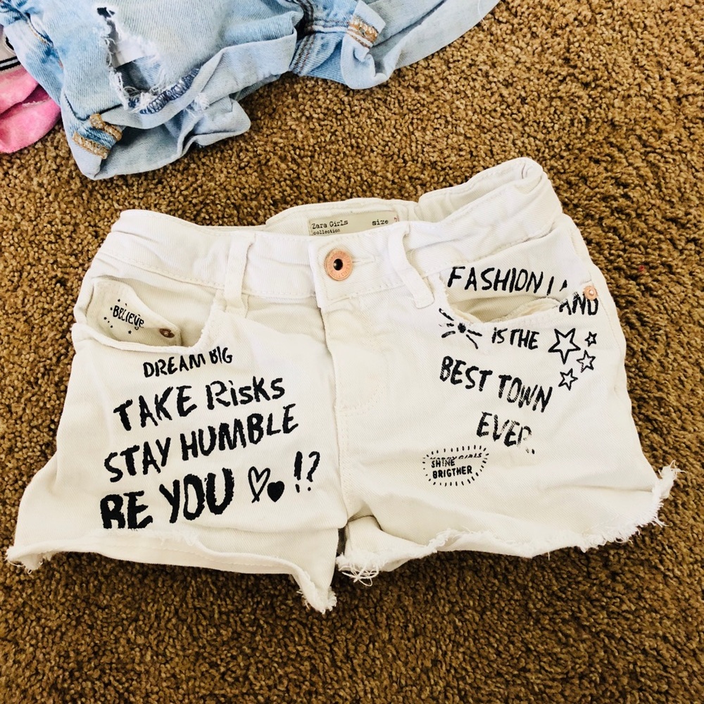 Girls white shorts
